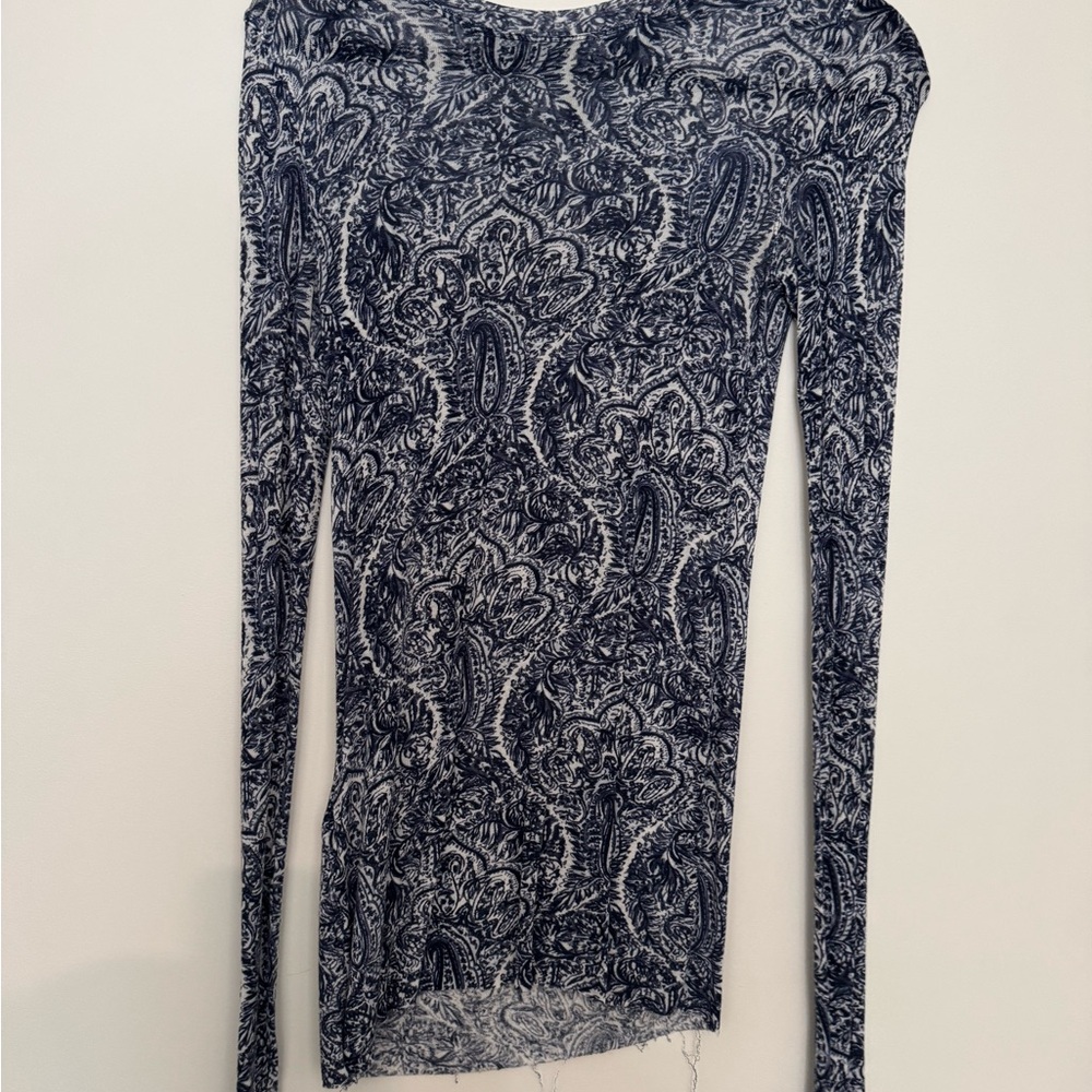 Elegant Paisley Long Sleeve Top